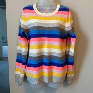 J. Crew Multicolor Striped Crew Neck Sweater